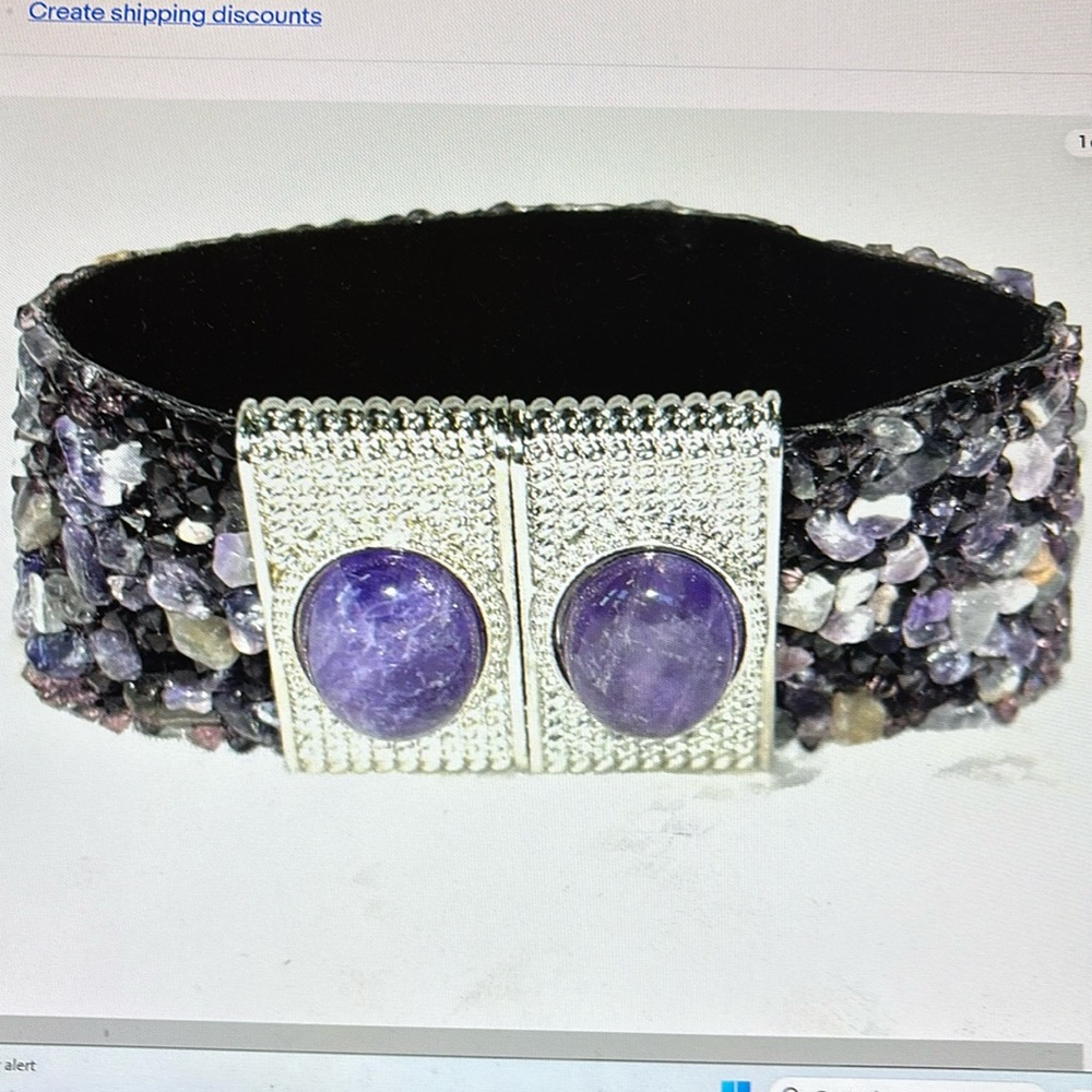 NIB genuine, amethyst, gemstone bracelet 7 inch comfort, magnetic clasp